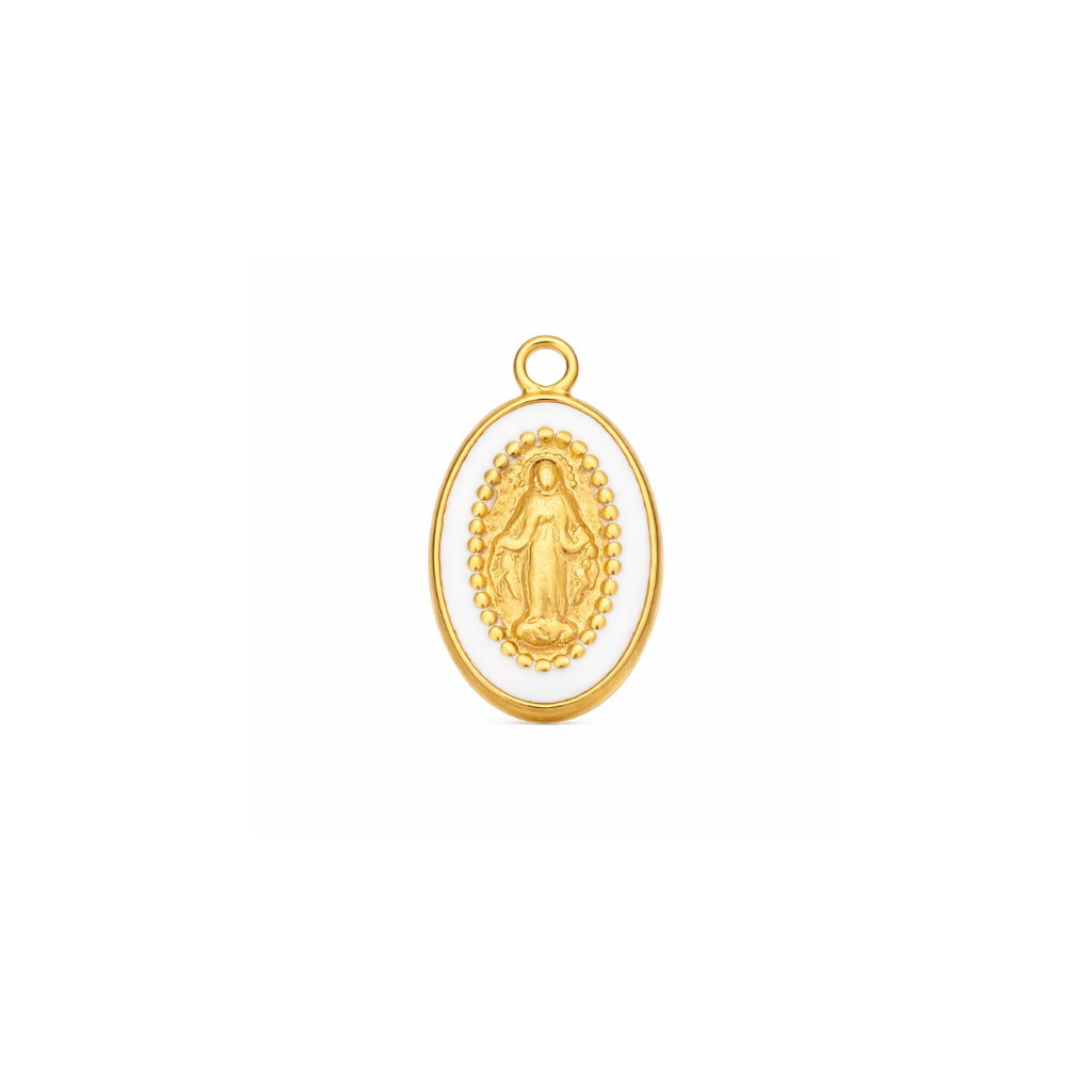 CHARM PETITE MÉDAILLE BLANCHE
