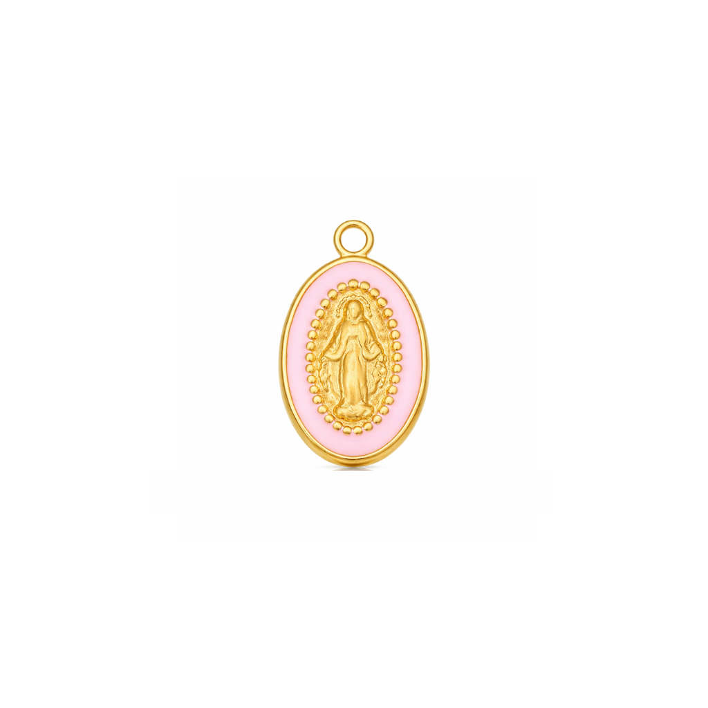 CHARM PETITE MÉDAILLE ROSE